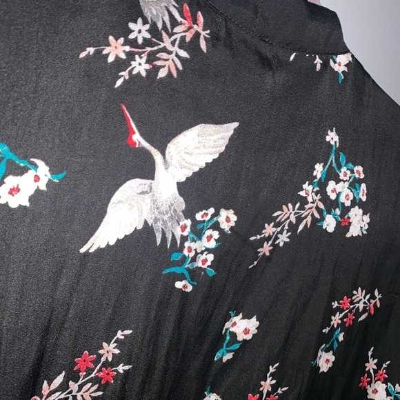 Art Class black floral bird light weight cardigan shrug size large - Picture 5 of 6